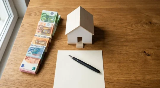 Scène éditoriale représentant la planification fiscale et l'épargne retraite avec des éléments symbolisant la réduction d'impôts