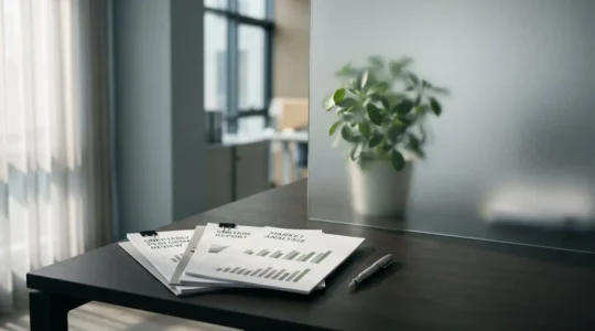 Photographie éditoriale illustrant le concept de greenwashing dans la finance durable avec une esthétique professionnelle et magazine-grade